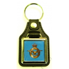 RAF Royal Air Force Leather Medallion Keyring